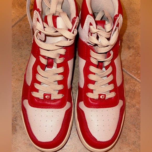 ❤️NEW**COACH❤️ WOMENS HIGH TOP LEATHER SNEAKERS - Picture 8 of 10